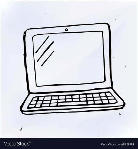 Hand draw doodle laptop Royalty Free Vector Image