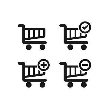 Shopping Cart Clipart Vector, Shopping Cart Icon Set, To, Website ...