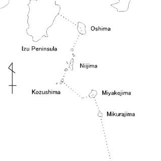 Map of the Izu Island. Dotted lines indicate distance from the Izu... | Download Scientific Diagram