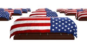 FLAG DRAPED COFFIN – ARMY BARRACKS