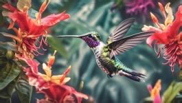 Tropical Bird Hummingbird Blossom Free Stock Photo - Public Domain Pictures