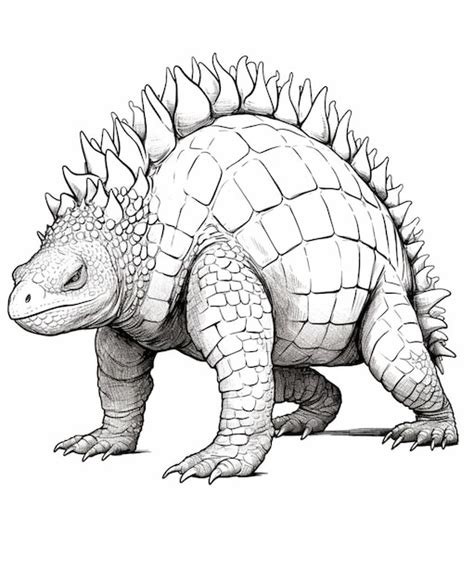 Premium AI Image | A drawing of a large dinosaur with spikes on its ...