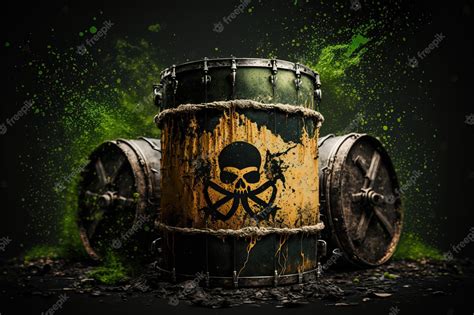 Premium Photo | Illustration of toxic factory waste barrel