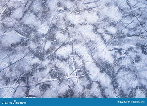 Winter Background with Snow and Ice on Ice Skating Rink Stock Photo - Image of pattern, skating ...