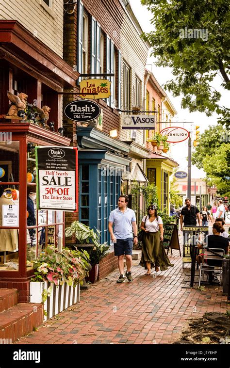 Shops on King Street, Old Town Alexandria, Virginia Stock Photo - Alamy