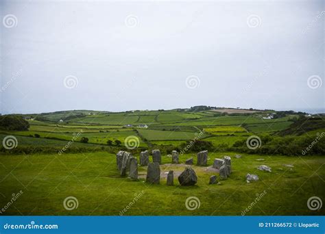 Spring Landscape in Drombeg Megaliths in Ireland Stock Photo - Image of atlantic, megaliths ...