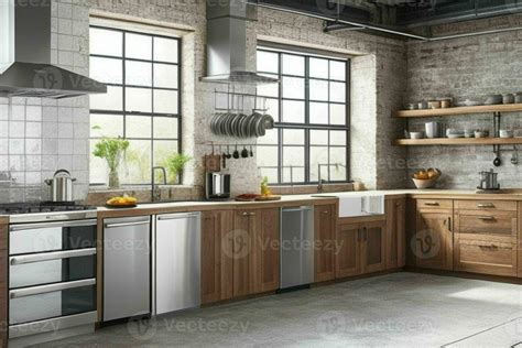 AI generated Industrial Kitchen Styles. Pro Photo 35583186 Stock Photo ...