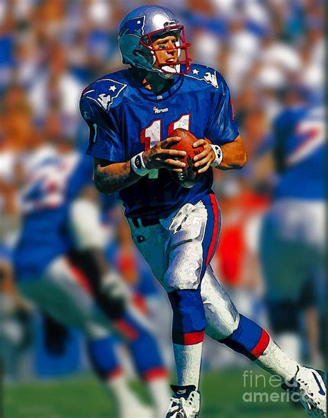 Drew Bledsoe-Patriots Digital Art by Herb Paynter | Fine Art America