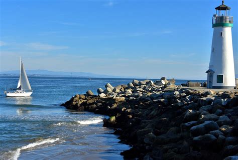 Walton Lighthouse on Breakwater in Santa Cruz, California - Encircle Photos