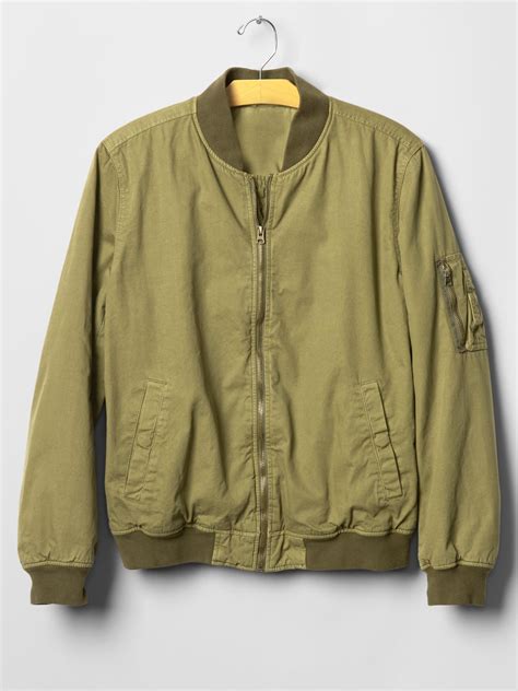 Gap Vintage Canvas Bomber Jacket in Green for Men (green khaki 123) | Lyst