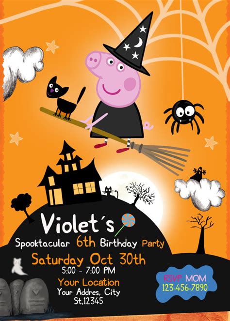 Peppa Pig Halloween Party Invitation - oscarsitosroom