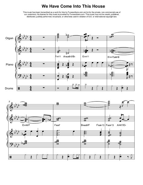 Tunescribers | We Have Come Into This House | Sheet Music