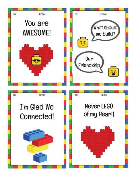 Free Printable LEGO Valentine's Day Cards - Sippy Cup Mom