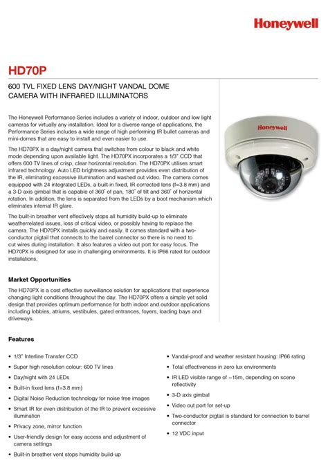 HONEYWELL HD70P SPECIFICATIONS Pdf Download | ManualsLib