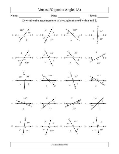 Angle Relationships Coloring Pages - Learny Kids