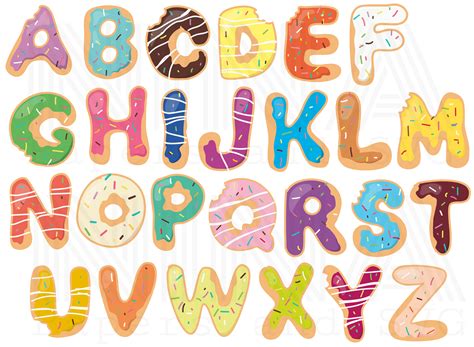 Donut Alphabet PDF PNG SVG | Lettering alphabet, Alphabet, Doodles