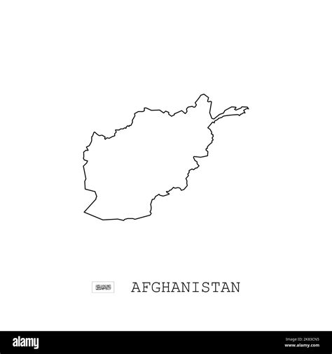 Afghanistan vector map outline, line, linear. Afghanistan black map on ...