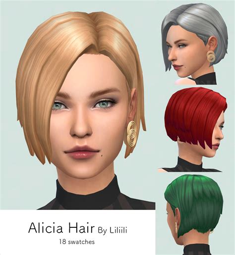 Liliili-sims - Alicia Hair 18 Swatches ( EA color ) Hat... | Sims 4, Sims 4 characters, Sims