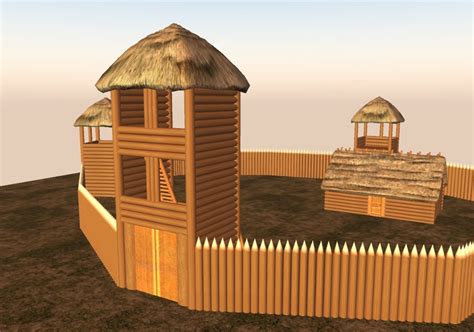 Second Life Marketplace - Iron age settlement and wooden fort Set (boxed)