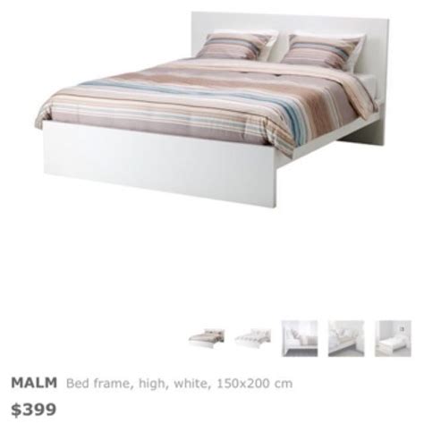 Ikea Malm Queen Bedframe (White), Furniture & Home Living, Furniture ...