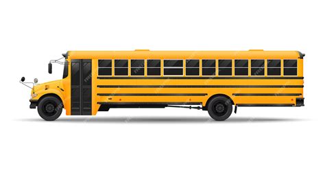 Premium Vector | Classic yellow school bus. Side view isolated on white background.