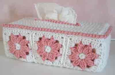 Floral Tissue Box Cover Free Pattern – Maggie's Crochet