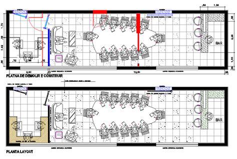 Meeting room design plan - Cadbull