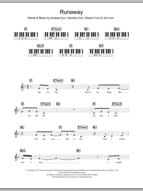 The Corrs - Runaway sheet music