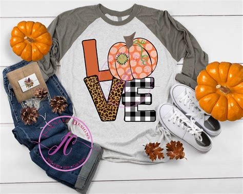 Pumpkin LOVE Thanksgiving Sublimation Print PNG file design (352016 ...