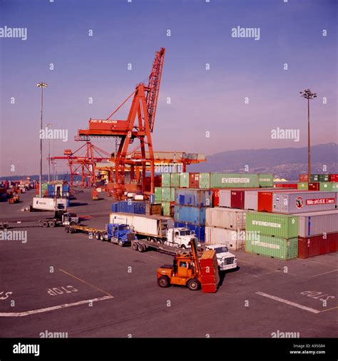 Container Terminal at the Vancouver Harbour Waterfront in the City of ...