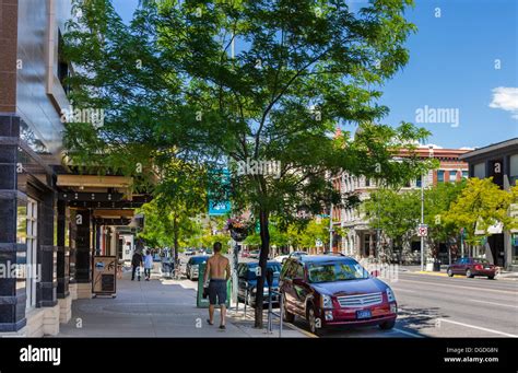 N Higgins Avenue in historic downtown Missoula, Montana, USA Stock ...