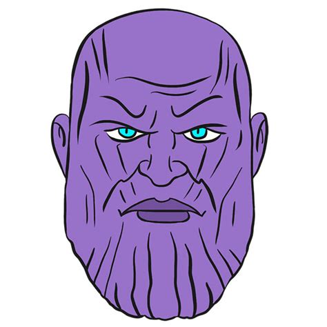 How to Draw Thanos Face - Easy Drawing Tutorial For Kids