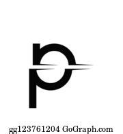 1 Initial Letter P Logo Cut Into Two Parts Clip Art | Royalty Free - GoGraph