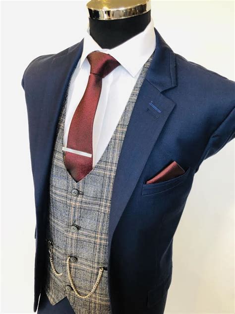 FRENCH BLUE SUIT WITH CONTRASTING WAISTCOAT - Dublin Formal Wear