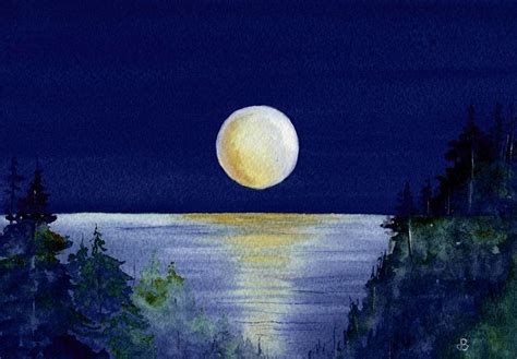 Harvest Moon Painting by Brenda Owen