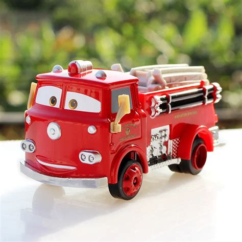 Hot Selling Pixar Cars Red Firetruck Deluxe Fire Truck Metal Toy Car Loose Diecast 1:55 for Kids ...