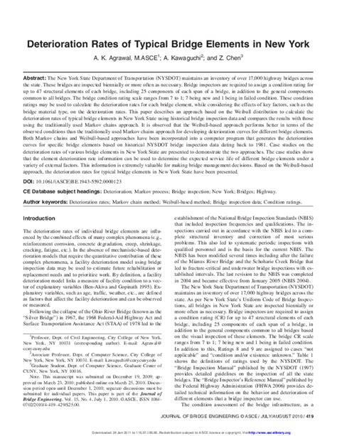 (PDF) Deterioration rates of typical bridge elements in New York ...