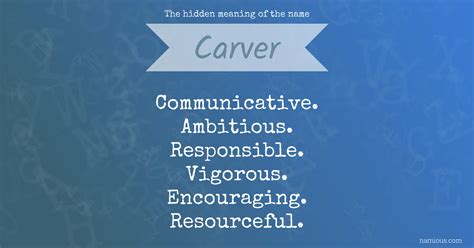 The hidden meaning of the name Carver | Namious