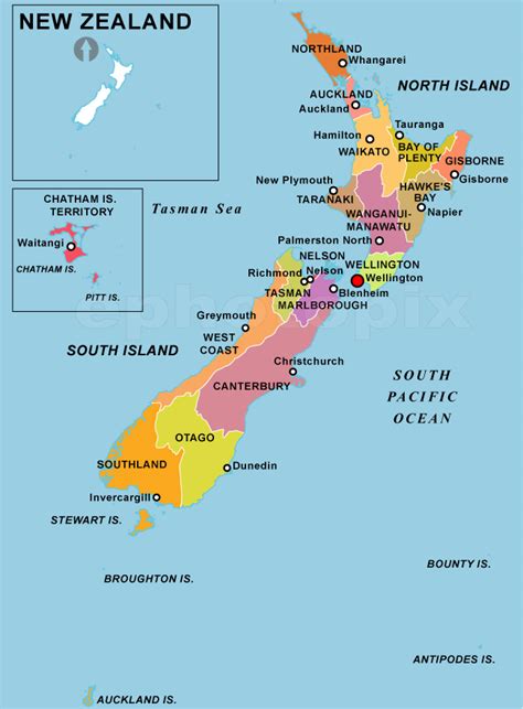 New Zealand Map - Regions