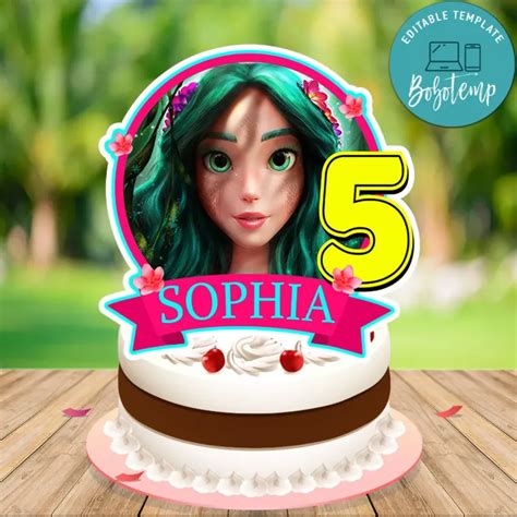 Mavka Birthday Cake Topper Template Printable | Bobotemp