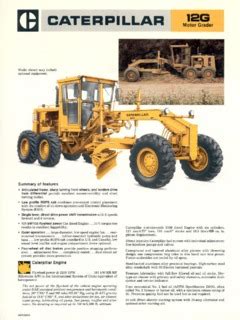 Motor Graders Caterpillar (CAT) 12G Specifications Machine.Market