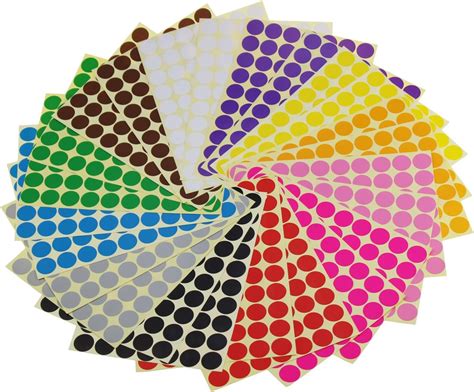 Amazon.com : Sticky Color Coding Labels Removable Small Circle Dot Stickers for Classroom ...