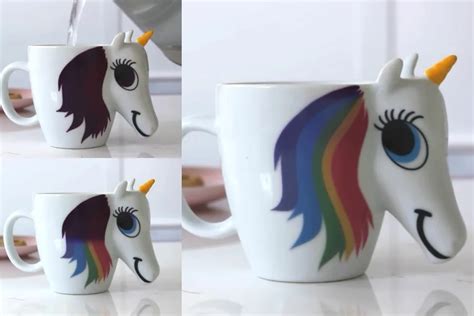 Magical Color Changing 10.55oz Rainbow Unicorn Mug With Handle - Buy ...