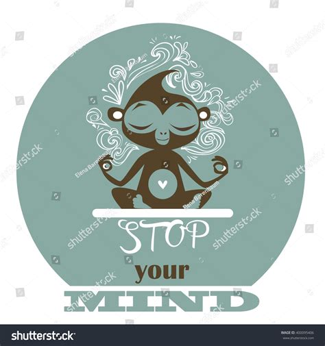 Cute Cartoon Monkey Sitting Yoga Pose Stock Vector (Royalty Free) 400095406 | Shutterstock