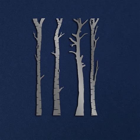 Tree Wall Decor Metal Wall Art 4 Trees Sign Metal Wall - Etsy