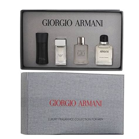 Buy Giorgio Armani Mens Luxury Perfume Mini Gift Set : Eau Pour Homme 7ml EDT, Acqua Di Gio 5ml ...