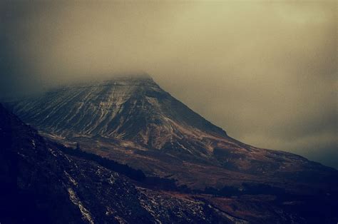 aerial, photo, mountain, surrounded, fogs, gray, cloudy, sky | Piqsels