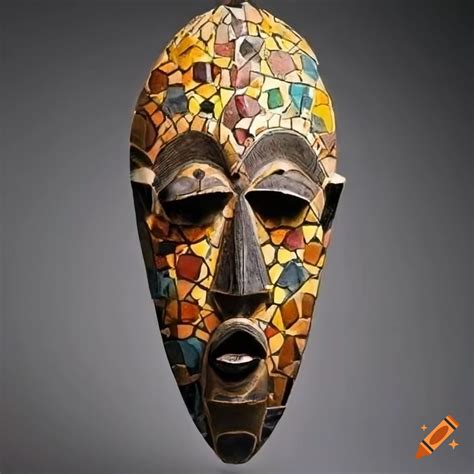 Mosaic of african masks on Craiyon