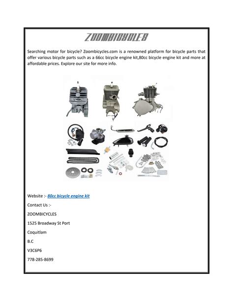 80cc Bicycle Engine Kit | Zoombicycles.com by ZOOMBICYCLES - Issuu