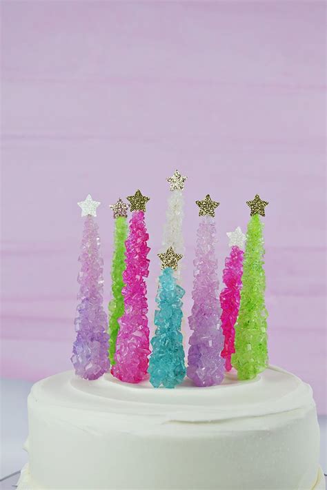 Rock Candy Christmas Tree Cake Topper — Party HarDIY | Edible christmas ...